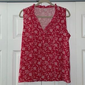 Loft Sleeveless Mixed Media Blouse NWOT